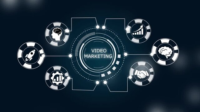 Internet, business, Technology and network concept. Video marketing and advertising concept