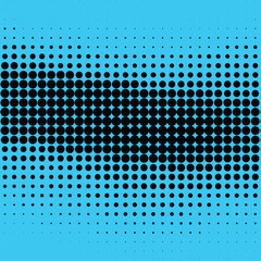 Polka dot pop art halftone pattern. Blue black vector illustration
