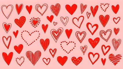 Valentine's day hearts on pink background for love and romance