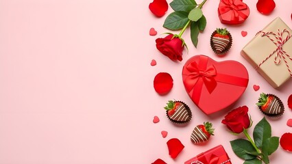 Valentine's day gift ideas chocolate heart and strawberry treats for him or her
