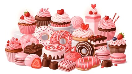 Valentine's day sweet treats pink cupcakes cakes and desserts for love