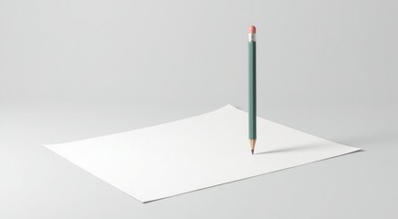 Pencil on a piece of paper with a pencil sticking out of it