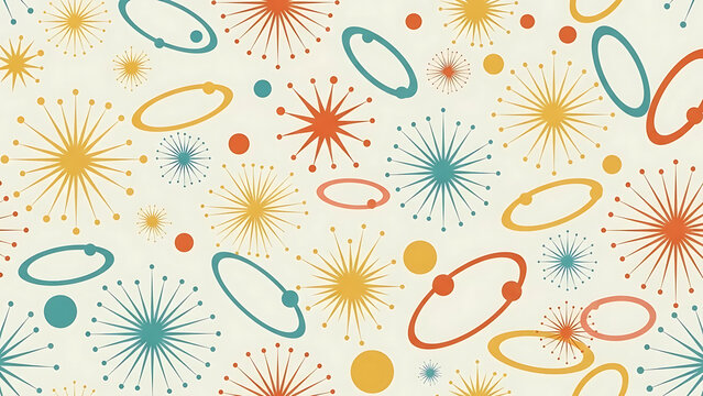 Atomic Age Pattern Abstract Background Retro Wallpaper Design