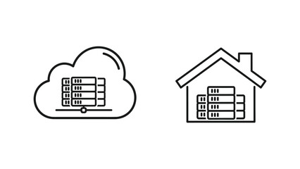 Comparison of cloud computing and on-premises server infrastructure.