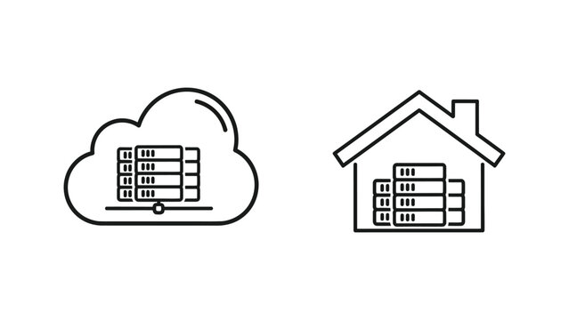 Comparison of cloud computing and on-premises server infrastructure.