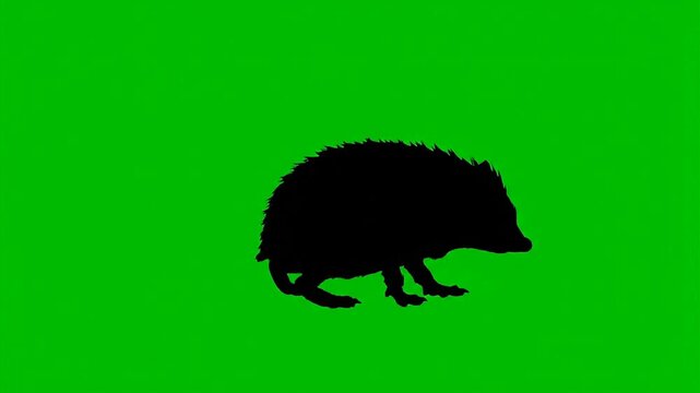Black Silhouette of Boar Walking Animation.