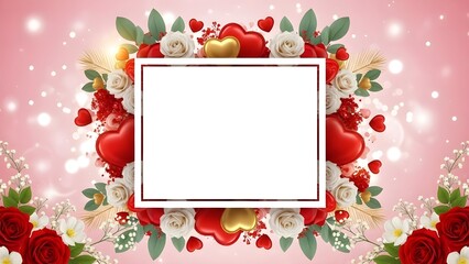 Valentine's day wishes with beautiful roses and hearts