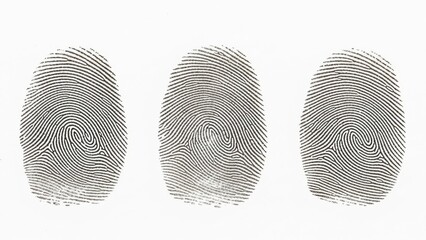 Three distinct fingerprints shown side by side against a plain white background.
