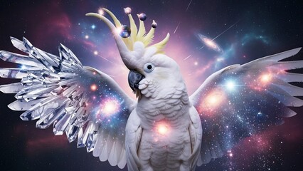 Cosmic cockatoo bird