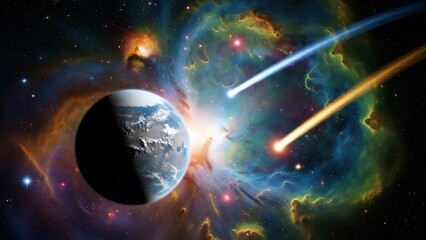 Cosmic planet and meteors