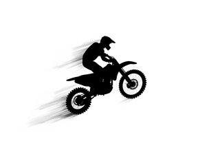 Obraz premium Fast Motocross Action Silhouette with High Speed Motion Blur 