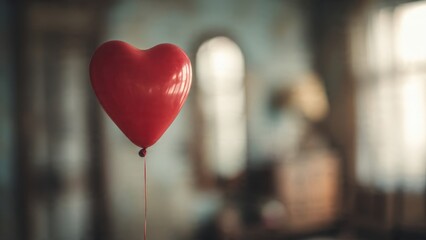 Red Heart Balloon in Room