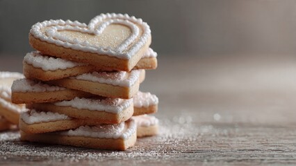 Stack of Heart Shaped Cookies