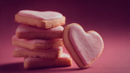Stack of Heart-Shaped Valentine's Day Cookies
