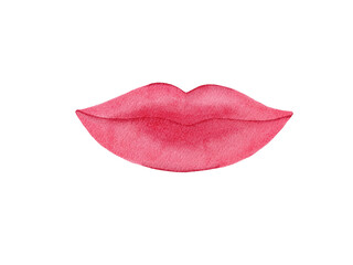 Fototapeta premium watercolor illustration of pink lips