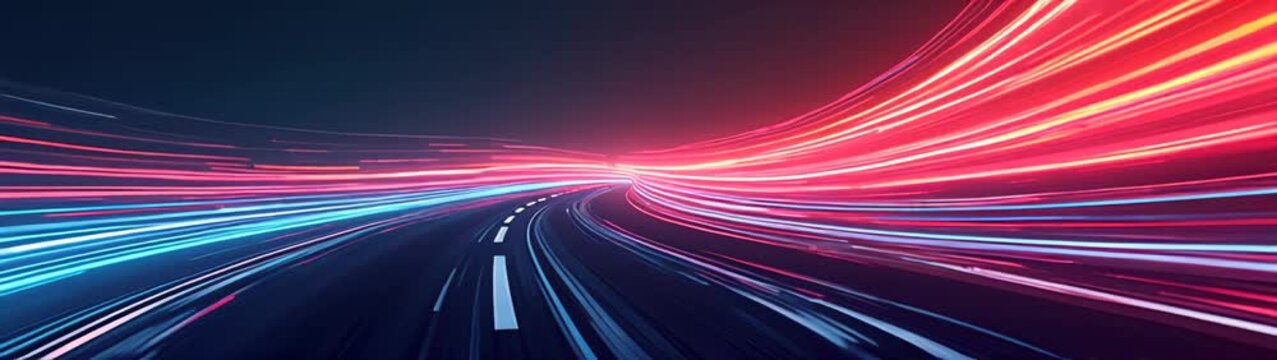A long exposure of a highway with a blurry background
