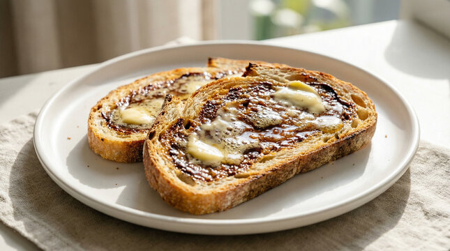 Iconic Australian Vegemite on Toasted Sourdough with Melted Butter