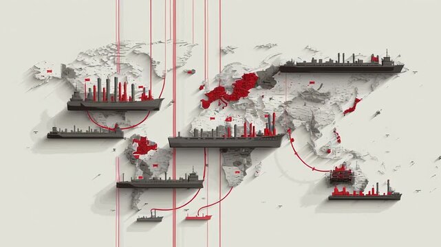 Global oil embargo visualization, blocked oil pipelines with barriers and locks, economic tension metaphor, modern geopolitical illustration, minimal clutter
