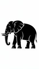Obraz premium Bold Elephant Silhouette Icon in Modern Minimal Style
