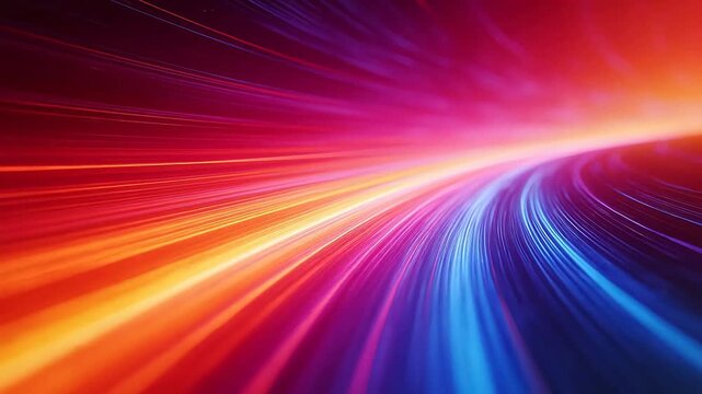 Abstract light lines in red pink blue with central convergence