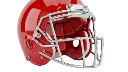 Red American Football Helmet