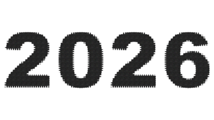 Pixelated 2026 text PNG, Retro digital 2026 year sign, 8-bit aesthetic 2026 lettering