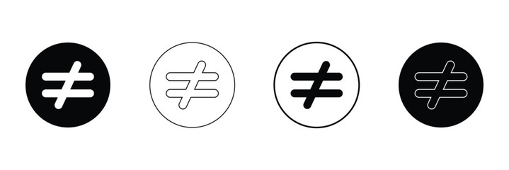 Not equal icon, vector illustration. Flat design style. vector not equal icon illustration isolated on White background, not equal icon. Vector illustration eps 10 .