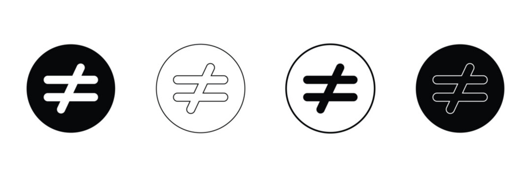 Not equal icon, vector illustration. Flat design style. vector not equal icon illustration isolated on White background, not equal icon. Vector illustration eps 10 .