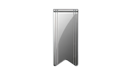 3D Render of a Shiny Silver Bookmark Icon