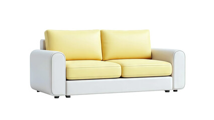 Obraz premium Modern Two-Seater Sofa with Yellow Cushions