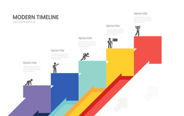 Fototapeta na wymiar Infographics business timeline 5 steps to success template. presentation and icon vector illustration.