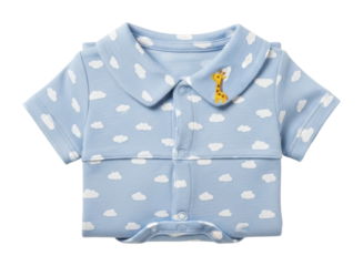 Cute giraffe shirt displayed on soft apparel isolated on transparent background