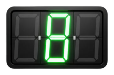 Countdown timer display digital clock home minimalist isolated on transparent background