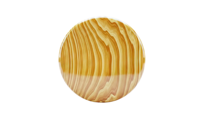 Glossy Wooden Circle with Wood Grain Texture