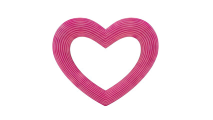 Pink Heart Frame with Ribbed Texture