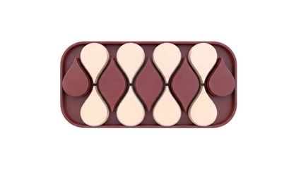 Abstract teardrop pattern in terracotta and peach