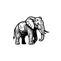 Obraz premium Majestic Elephant Vector Art,African Elephant Side View Illustration