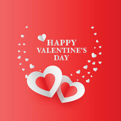 happy valentine day wishes card with paper heart design