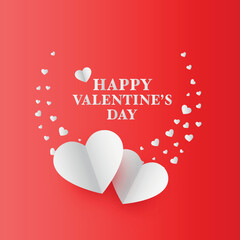 happy valentine day wishes card with paper heart design