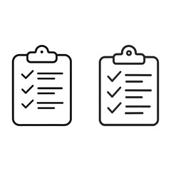 Clipboard Checklist Icon Set &ndash; Task List, To-Do and Document Outline Illustration
