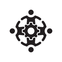 Obraz premium Teamwork Glyph Icon 