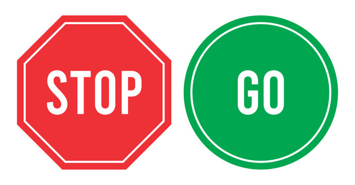 Stop And Go Signs Stock Vector Illustration. 