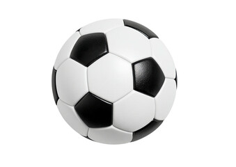 Spherical soccer ball, alternating white and black panels