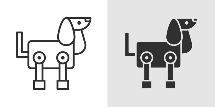 Robot Dog Icon representing quadruped robotics, autonomous mobility, and intelligent robotic companions.