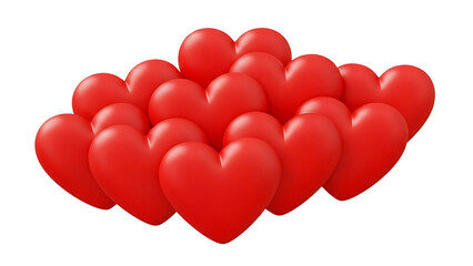 Cluster of Red Heart Shapes