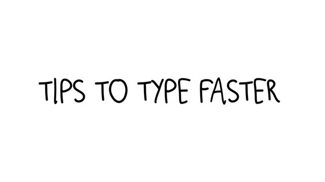 tips to type faster typing on white background video