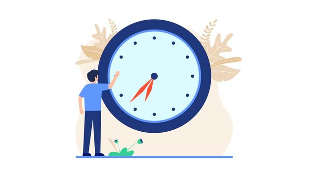 Time management and deadline concept animation