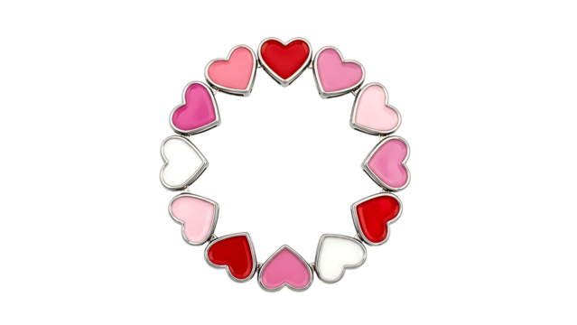 Heart-shaped frame with colorful hearts - Powered by Adobe