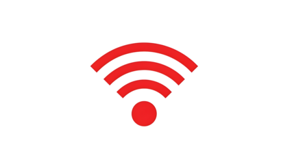 Red Wi-Fi symbol on checkered background