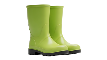 Pair of Green Rain Boots